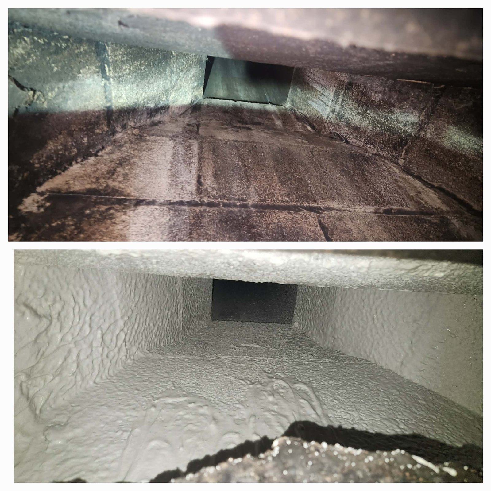 Clean and coated chimney flue internal system restoration