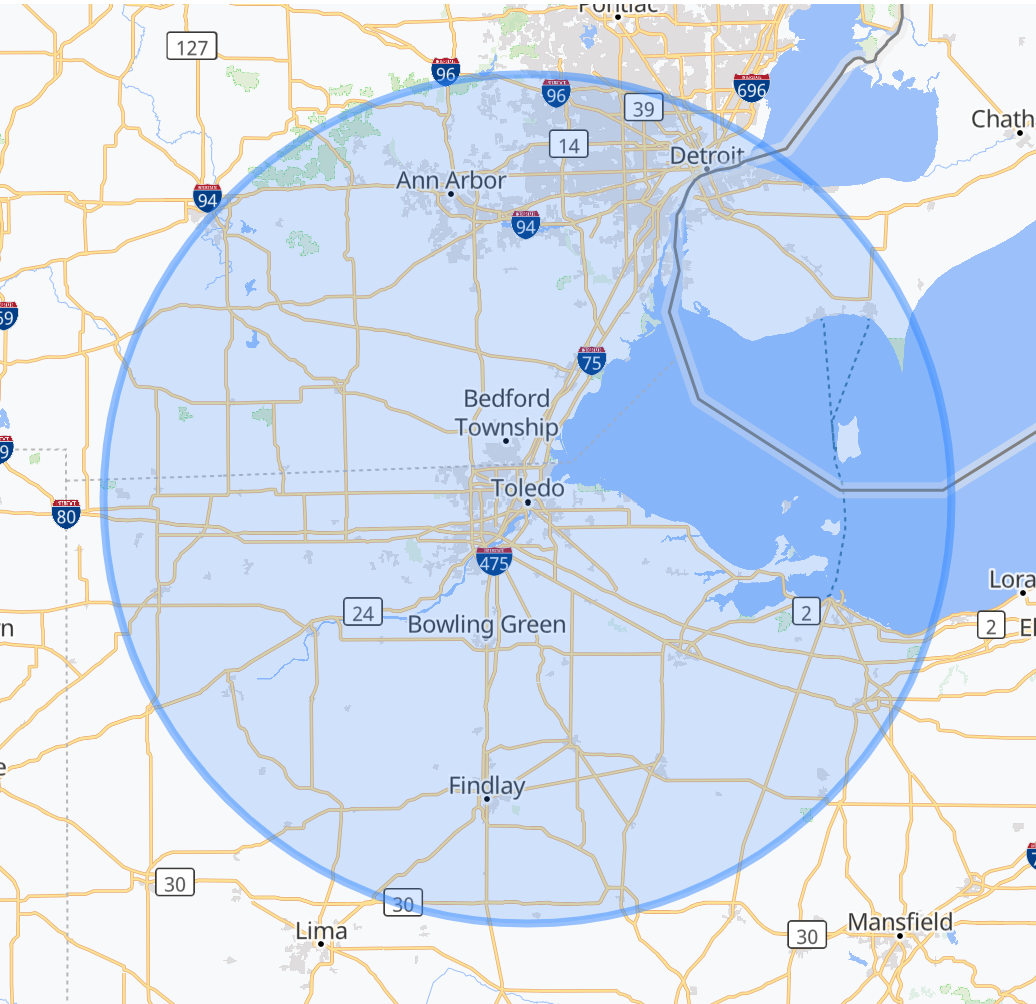 EverSafe Chimney Repair Active Operations Map Boundary